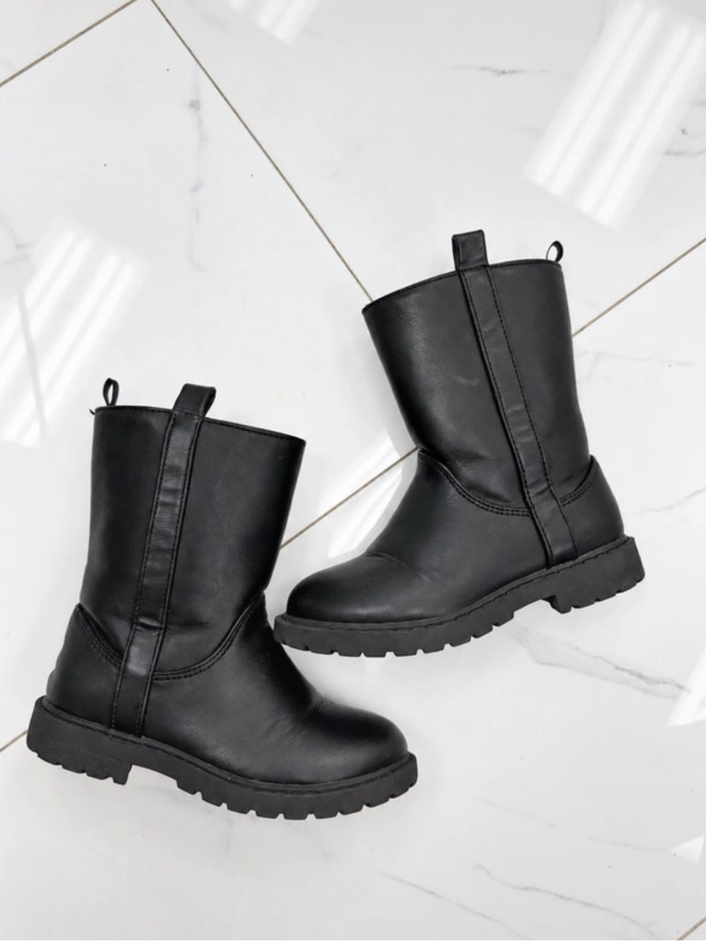Cat & Jack Black Kids Pull-On Utility Boots